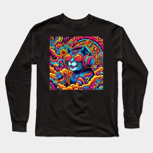 Trippy Music Cat #3 Long Sleeve T-Shirt